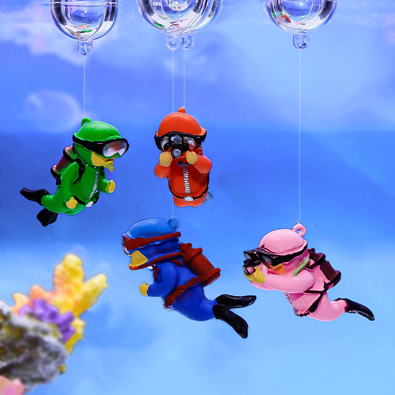 Aquarium Fish Games - Adornos de buzo para pecera, decoración