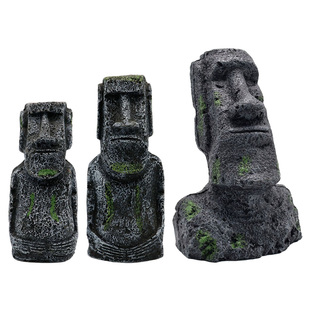 Aquarium Fish Pot - Estatuas de Moai para acuario, adornos