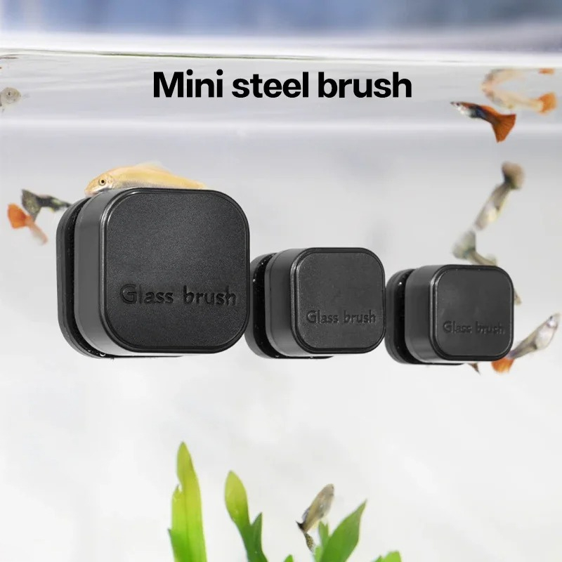 Aquarium Fish Maintenance - Mini cepillo magnético cuadrado, limpiador de