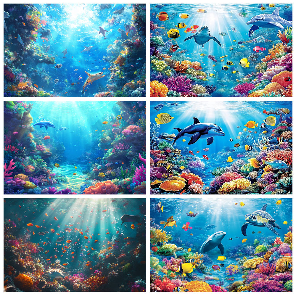 Aquarium Fish Dolphin - Fondo del mundo submarino para fotografía