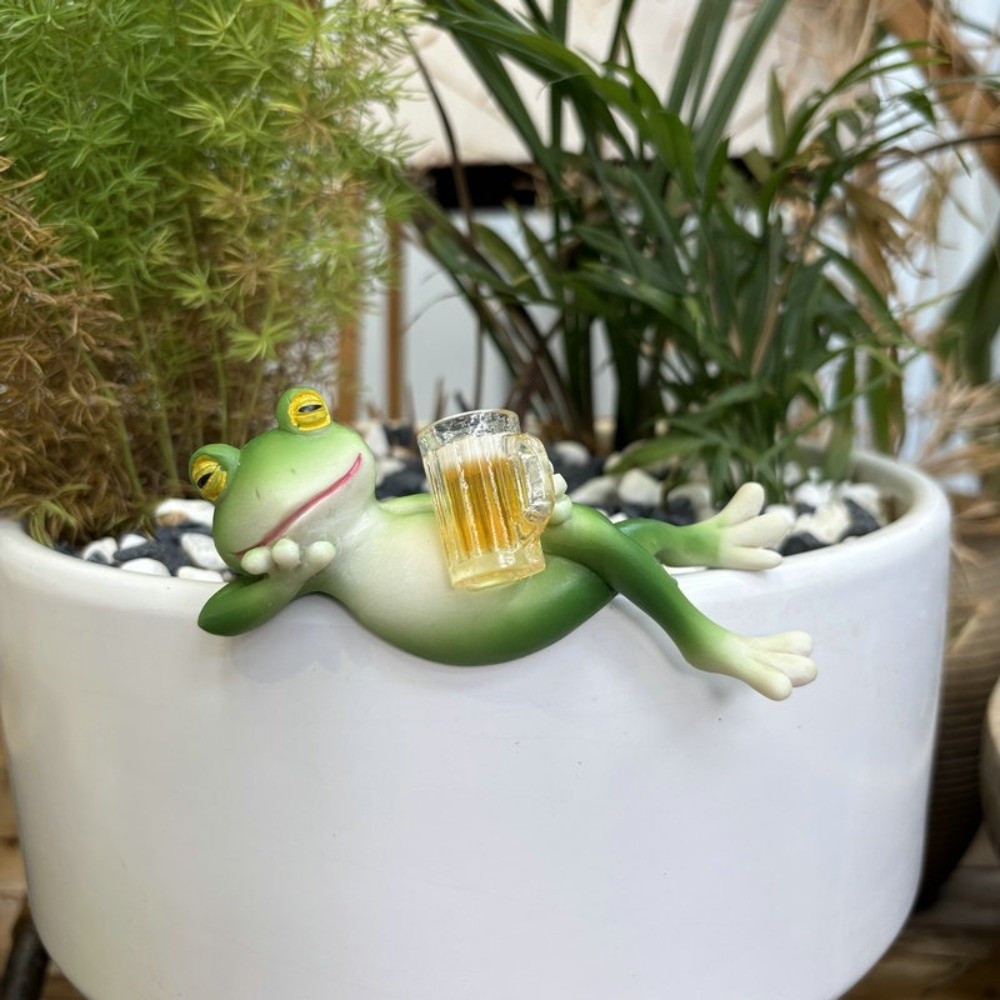 Aquarium Fish Pot - Maceta colgante con borde de rana,