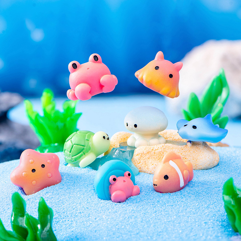 Aquarium Fish Dolphin - Qctopus-estatuilla de medusas de resina creativa,