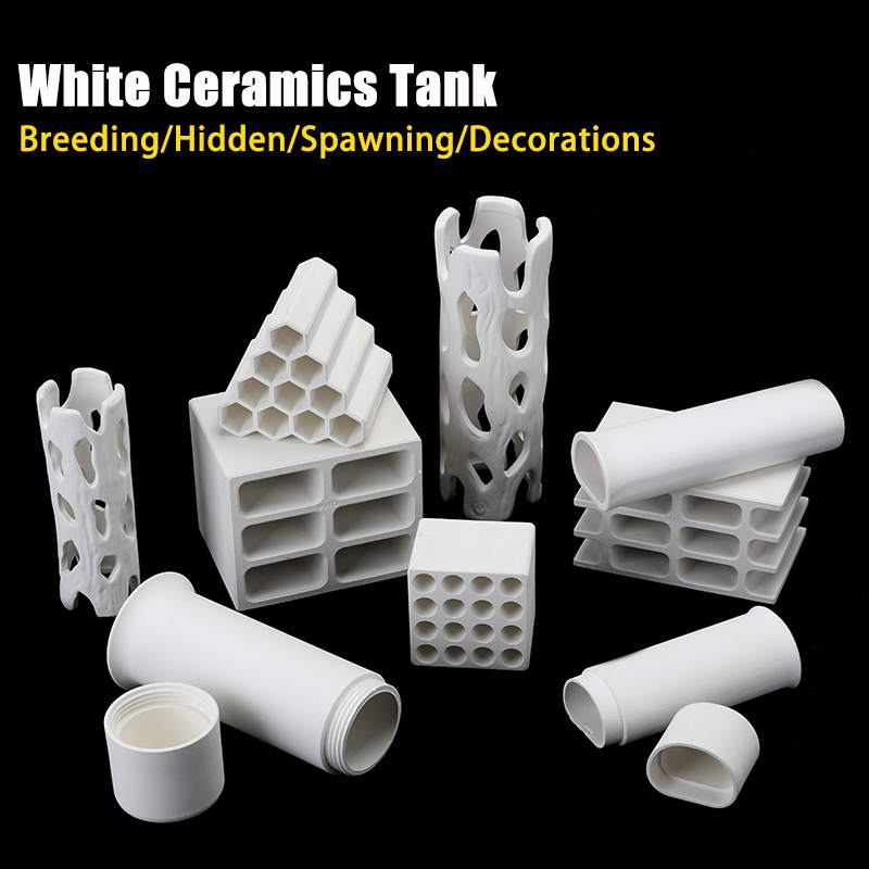 Aquarium Fish Pot - Tanque de cerámica blanca para acuario,