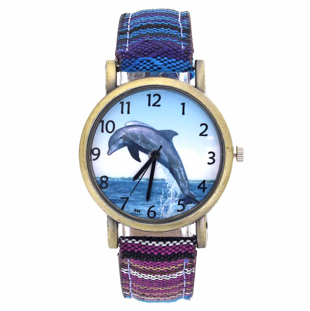Aquarium Fish Dolphin - Reloj de cuarzo analógico para hombre