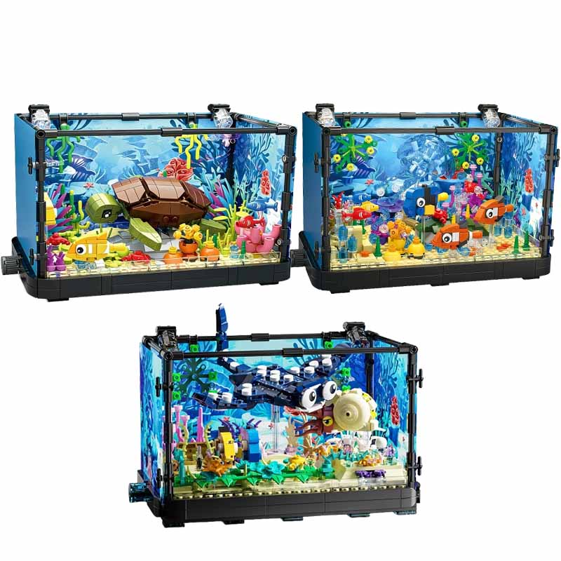 Aquarium Fishing - Juego de bloques de construcción para