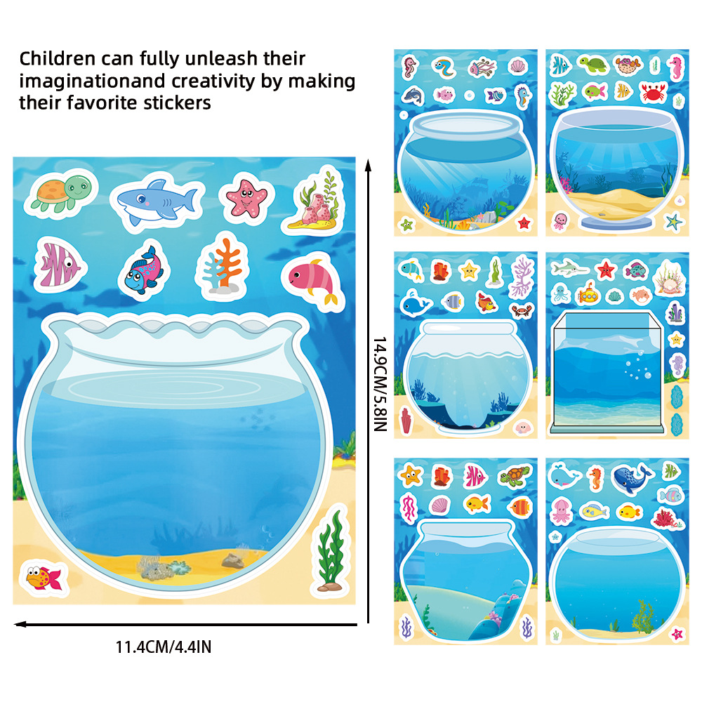 8/16 Hojas de Pegatinas Creati - Aquarium Fish Games reseña y precio