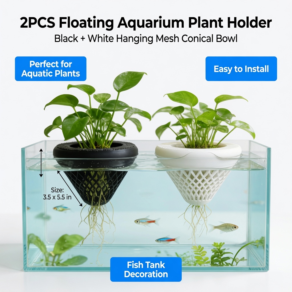 Soporte flotante para plantas  - Aquarium Fish Pot reseña y precio