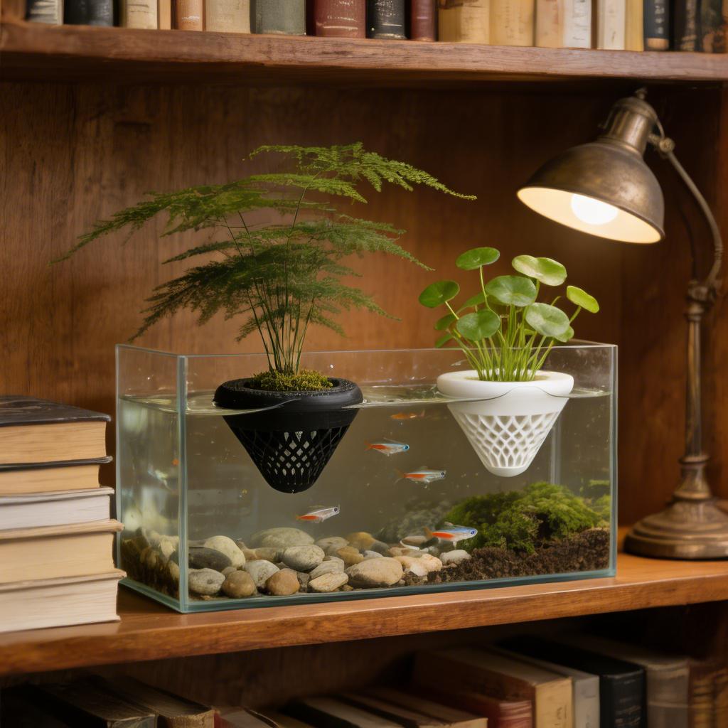Soporte flotante para plantas  - Aquarium Fish Pot reseña y precio