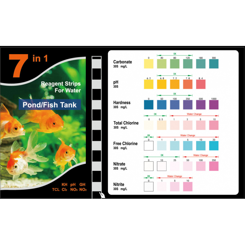 Tira de prueba de PH 7 en 1, k - Aquarium Test Kit reseña y precio