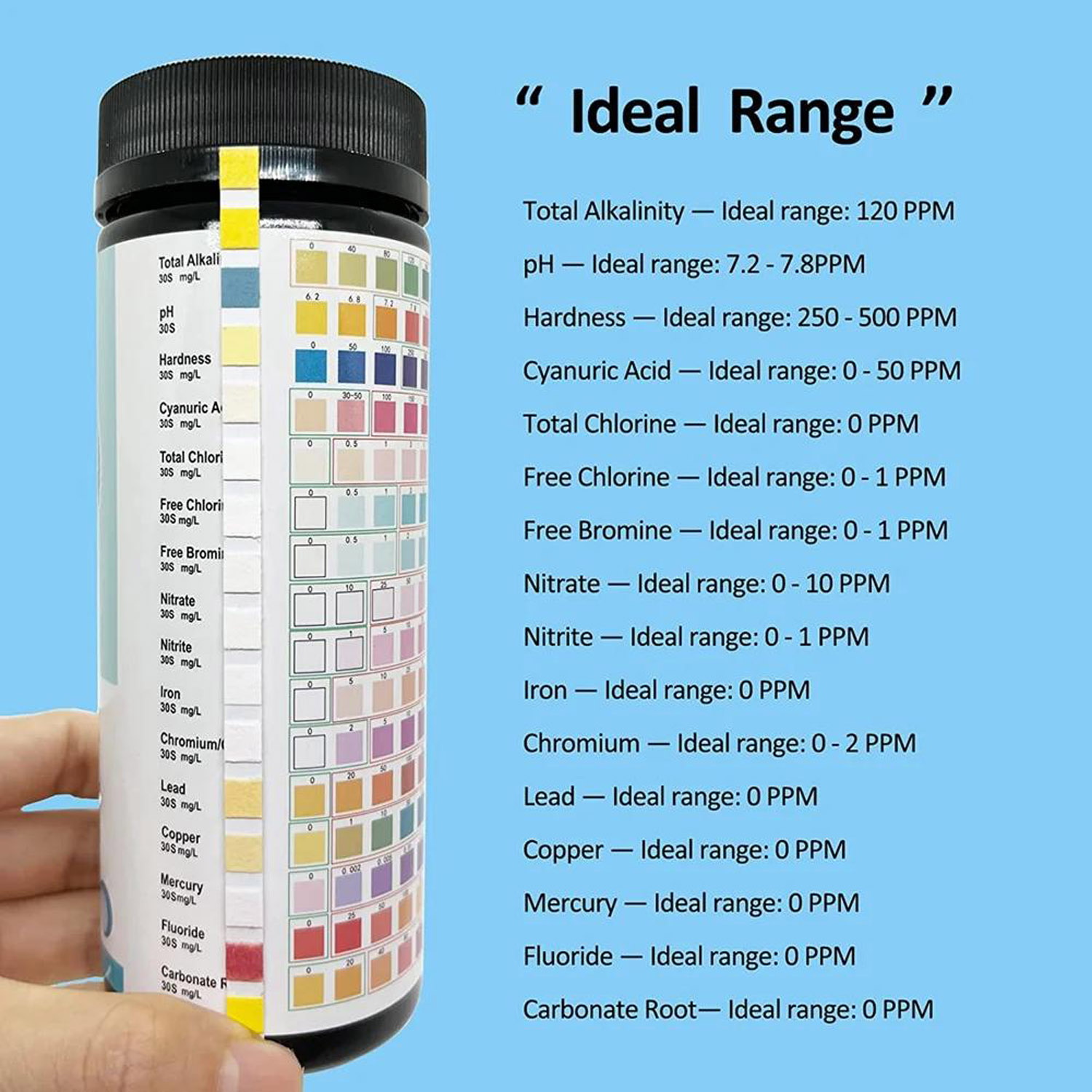 Tiras de prueba de agua 16 en  - Aquarium Test Kit reseña y precio