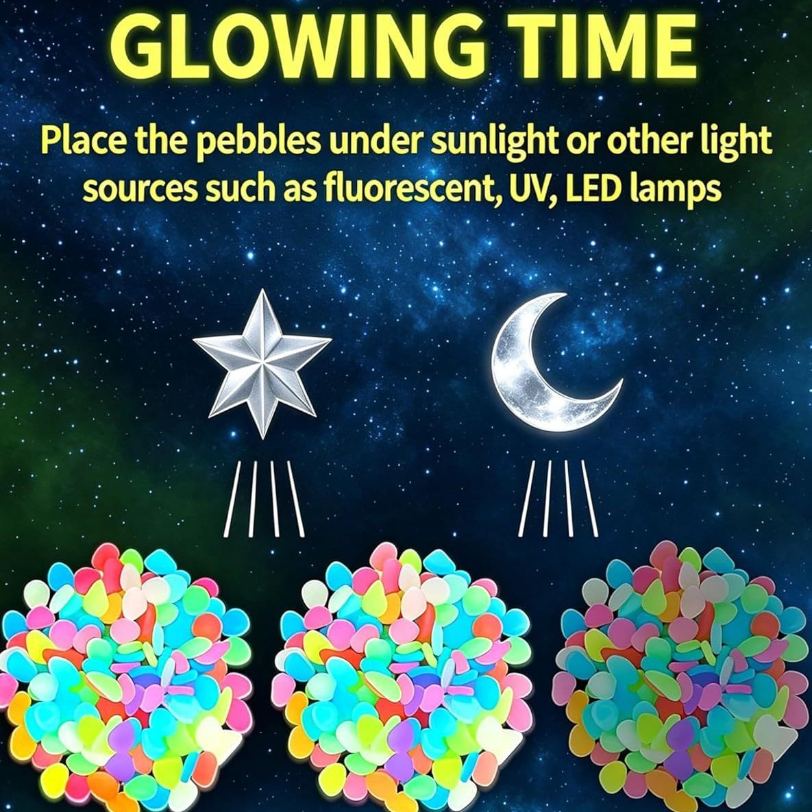 Piedras luminosas coloridas qu - Aquarium Fish Pot reseña y precio